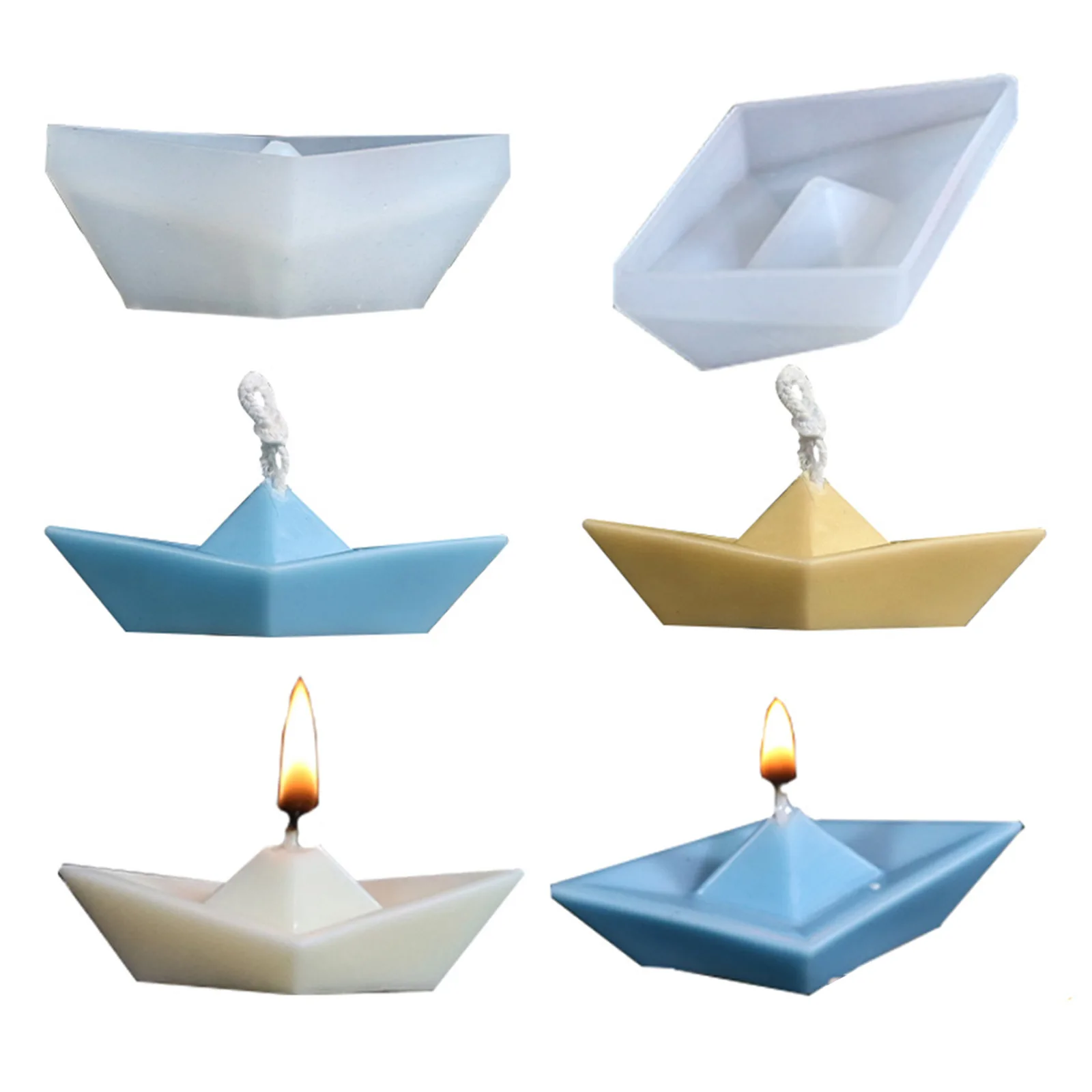 

Paper boat silicone candle mold DIY manual boat shaped fragrance soap epoxy resin mold gypsum crafts home decoration