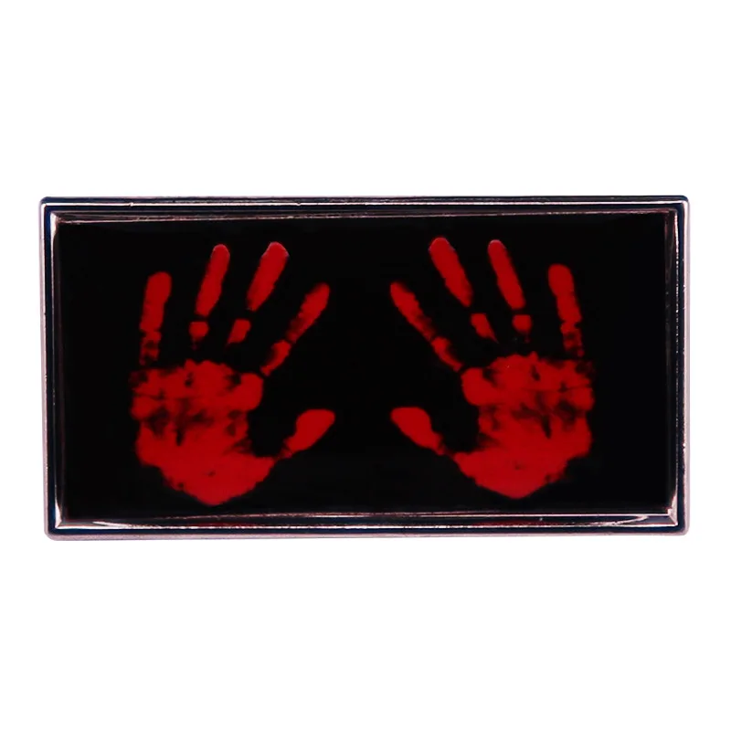 

Blood Handprint Horror Horror Halloween CreatiEnamel Pin Wrap Clothing Lapel Brooch Exquisite Badge Fashion Jewelry Friend Gifts