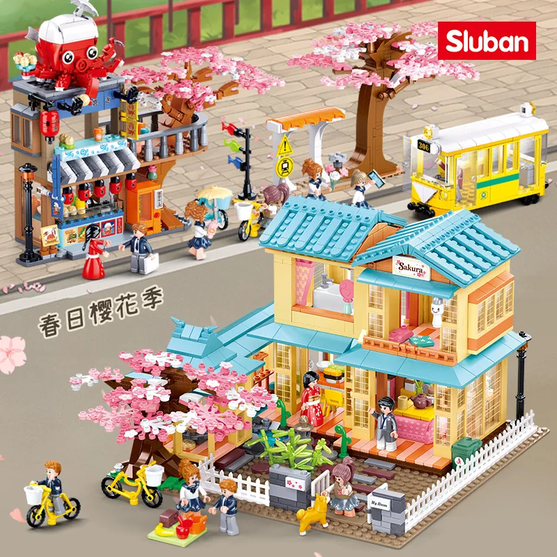 

Friends City Sakura Dreaming Villa House Apartament Casa Princess Castle Building Blocks Kit Bricks Model Kids Girl Toys Gift