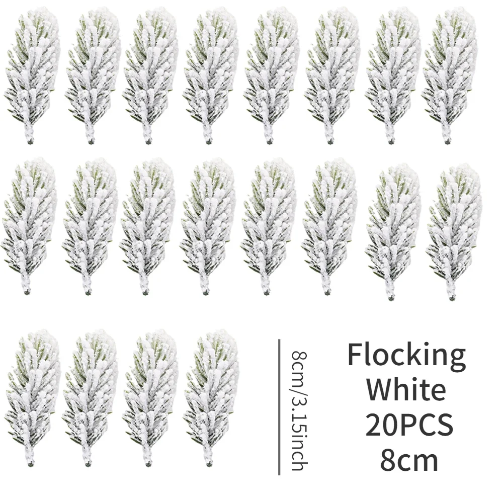

Искусственные сосновые ветки, 10/20 шт., белый флок