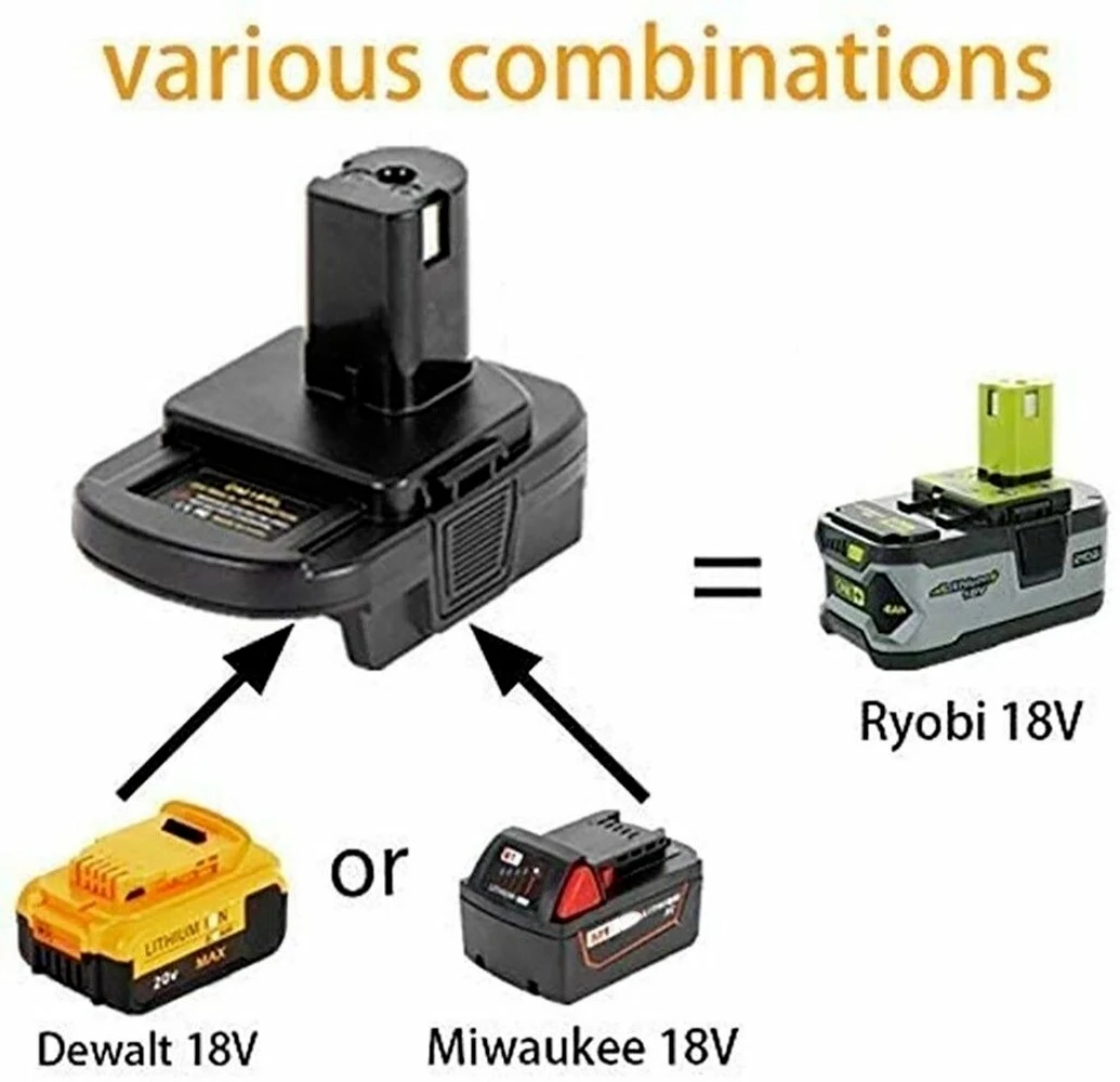 Battery Adapter with USB Port for Dewalt to Ryobi Battery, for Milwaukee Battery Convert to Ryobi 18V Lithium-ion Battery DM18RL