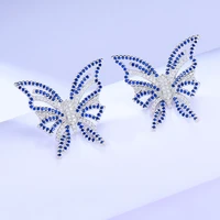 soramoore ins facebook sweet romantic shiny cz big butterfly earrings for women wedding bridal jewelry aretes de mujer modernos