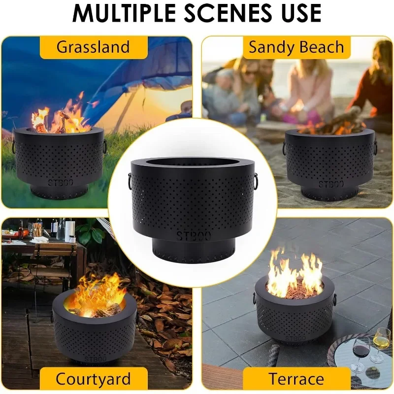 Бездымные поддоны для улицы с портативной сумкой хранения 20x14 дюймов пикника
