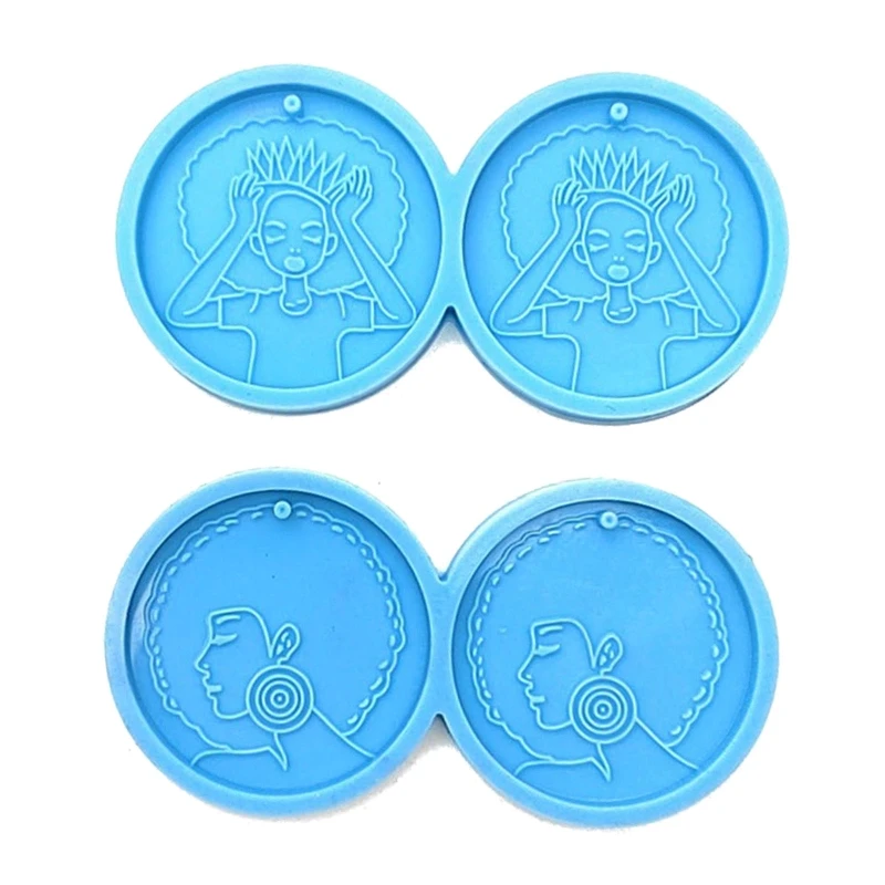 

Afro Woman Head Earring Molds Resin Jewelry Molds,Earring Silicone Mold w/ Hole for DIY Resin Jewelry,Pendant,Keychains