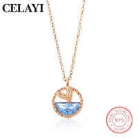 celayi necklace for women 2022 silver chain 925 for women fishtail geometric zircon clavicle chain rose gold design necklace