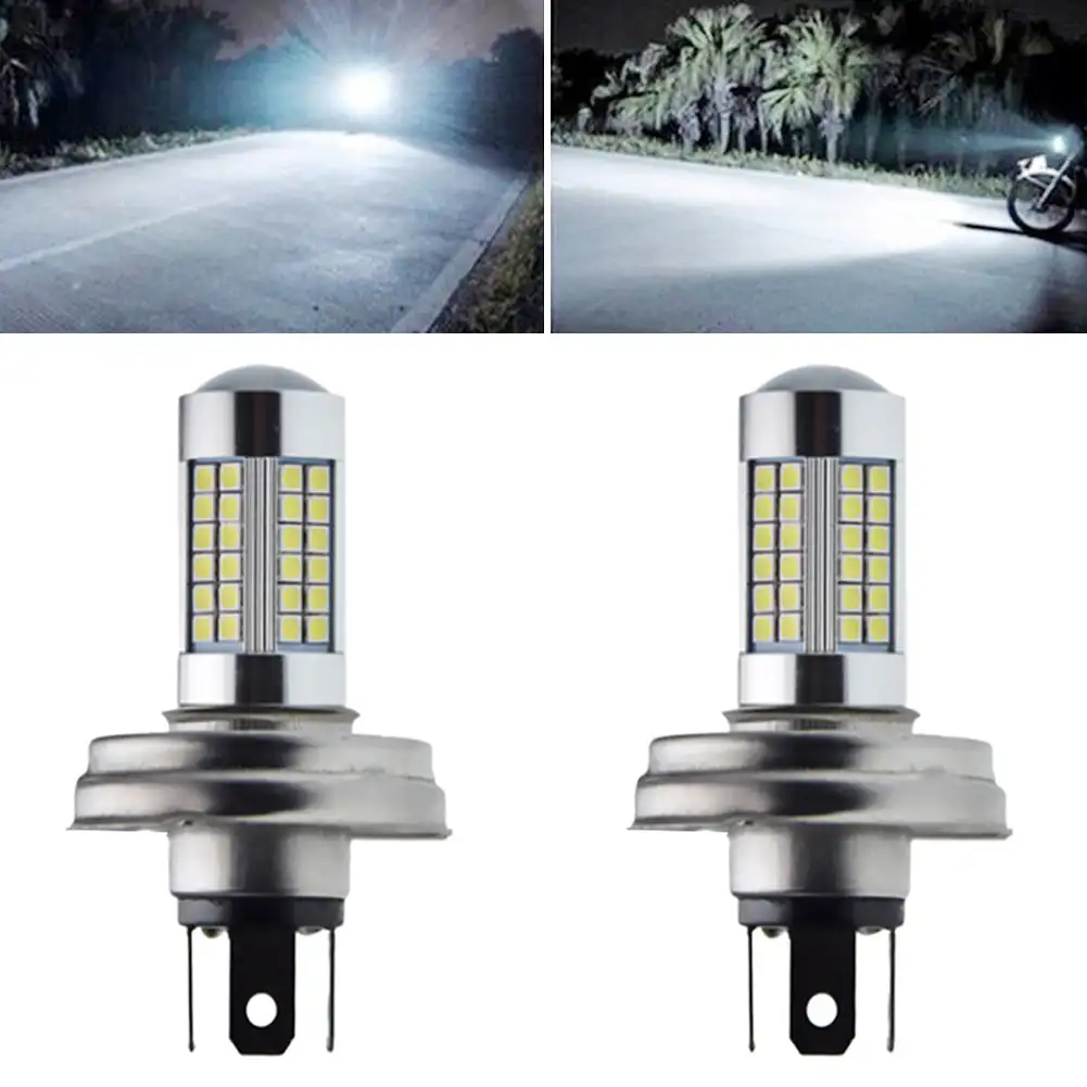 

2PCS Motorcycle P45T R2 66SMD LED Headlight Lamp High/Low Beam for Scooter Moped White 6000K 6V 12V Motorbike Front Head Bulb