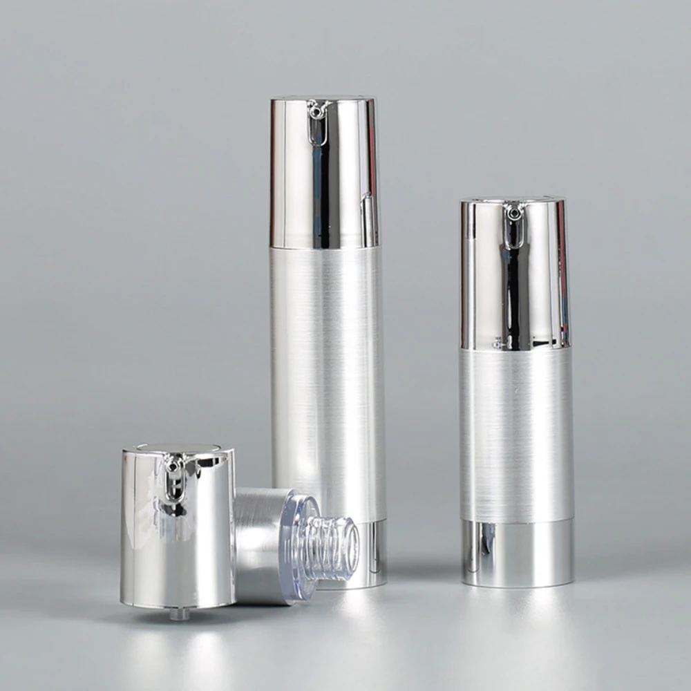 Серебряная бутылка для лосьона 15/30/50 мл пустые вакуумные бутылки портативная