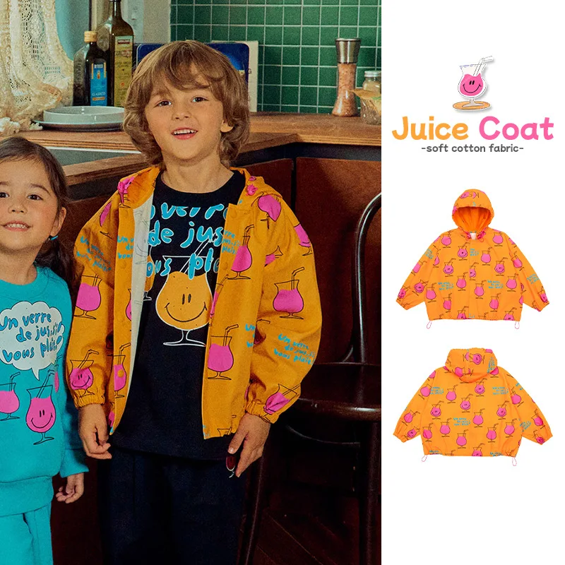 

Per-sale (Ship September) 2023 Kids Jacket for Girls BE Printed Hoodie Jackets Winter Clothes for Girls Hem Contraction Coat
