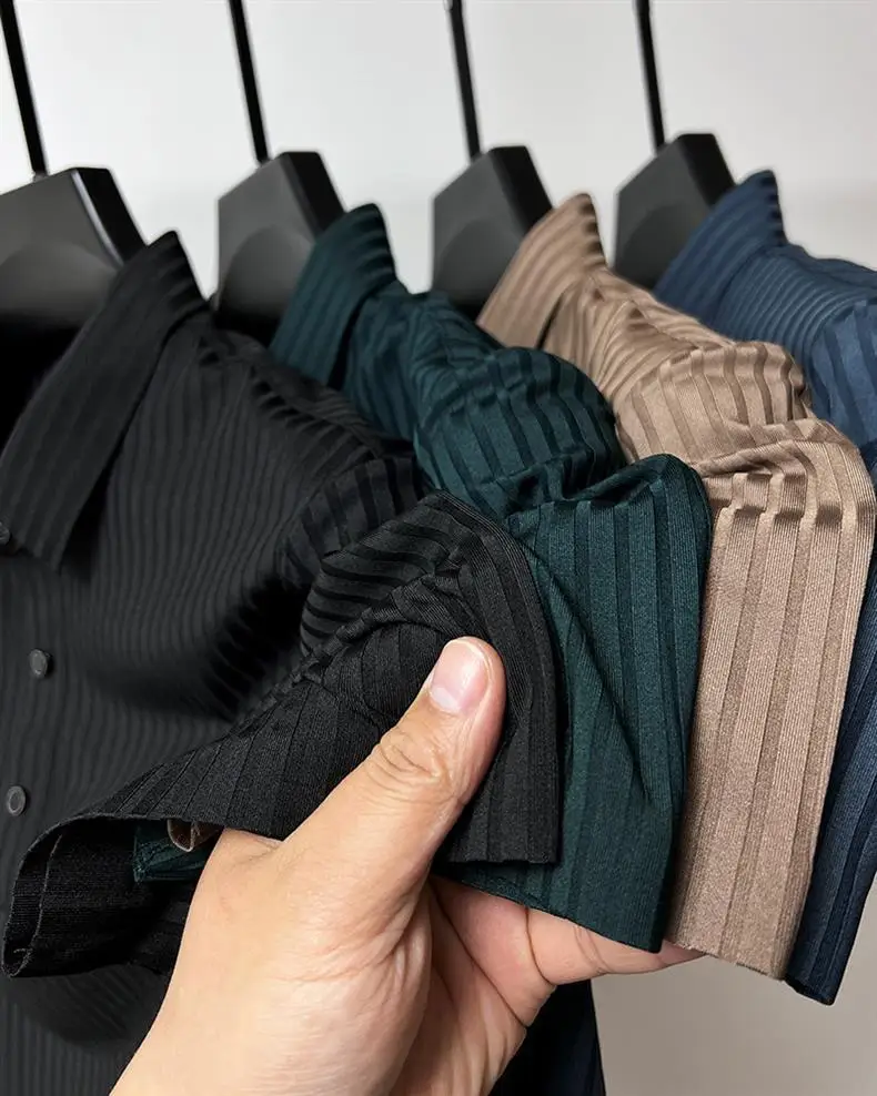 2024 новая высококачественная летняя мужская однотонная рубашка-поло с воротником