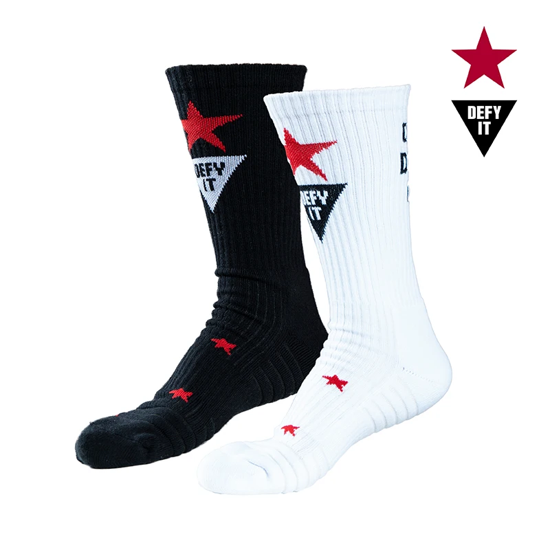 Two Pairs of Black Triangle Chinese Series Fitness Fashion Socks for Men's Sports Basketball Socks