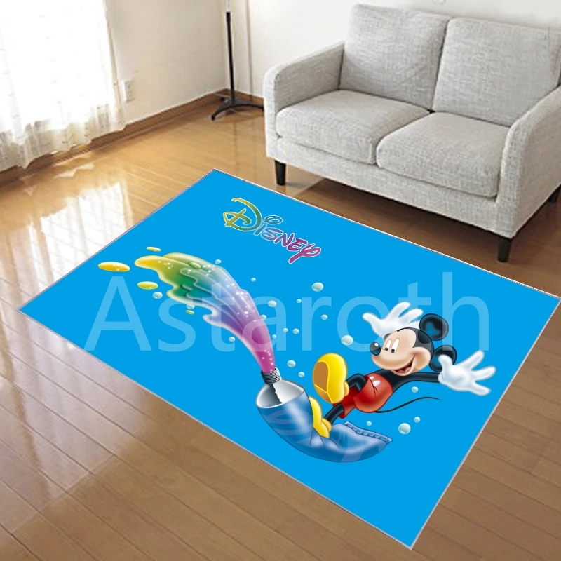 Бархатный ковер с кристаллами и Микки Маусом из мультфильма Disney милый детский