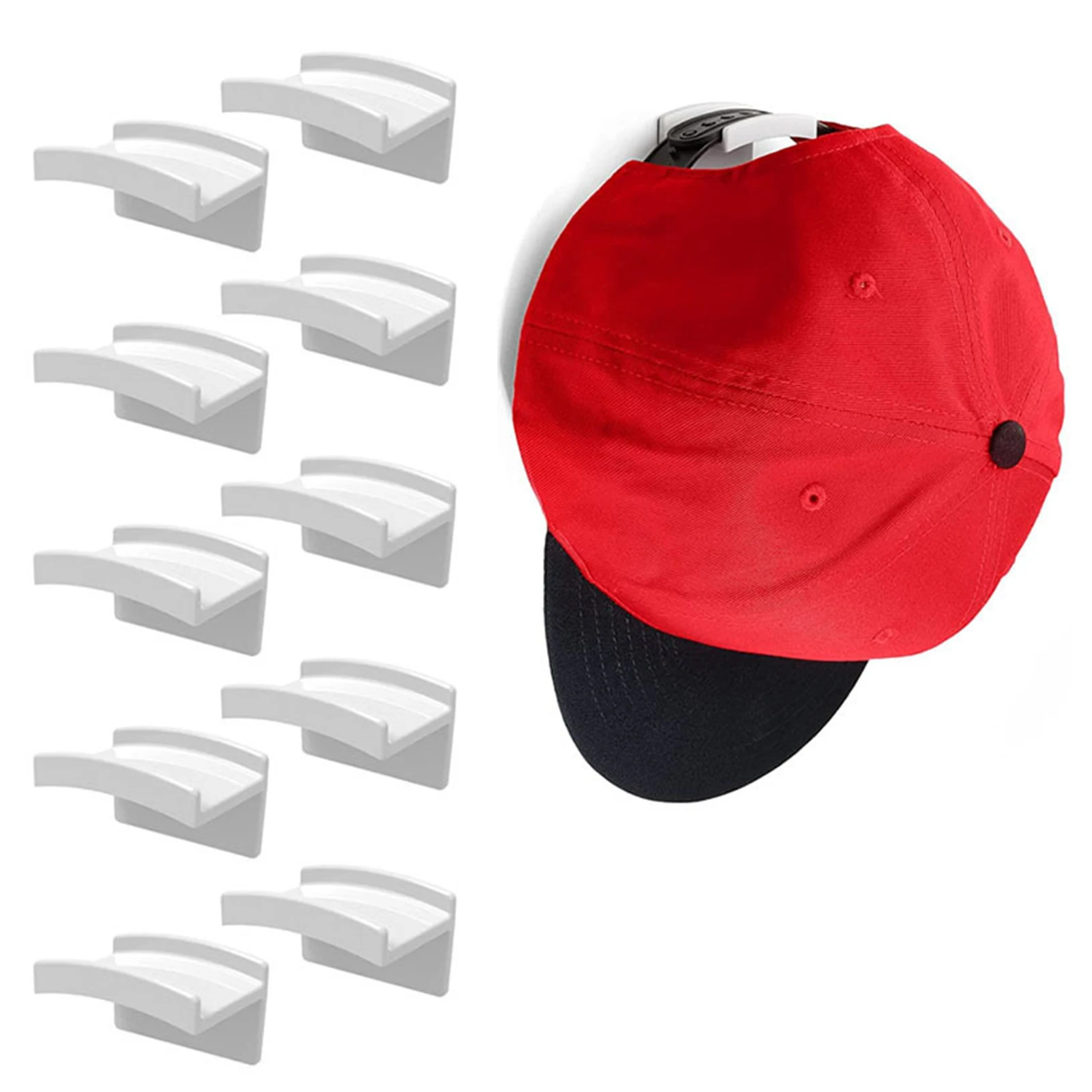 

Adhesive Hat Hooks10 Pieces Hat Rack Hat Holder Organizer No Drilling And Simple Fashion 10 Pcs Cap Hooks Organizer Wall Hangers