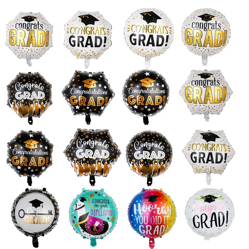 

18 Inch Congrats Grad Helium Balloons Back To School Graduation Foil Balloon Birthday Party Decorations Student Gifts Supplies