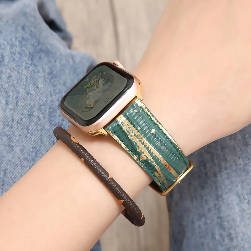 

Leather strap For Apple Watch Band Series7 6 5 4 3 SE iWatch 41mm 45mm 40mm 44mm 42mm 38mm Wrist Belt
