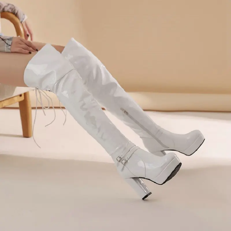 Пикантные Клубные свадебные ботинки QPLYXCO из лакированной искусственной кожи на