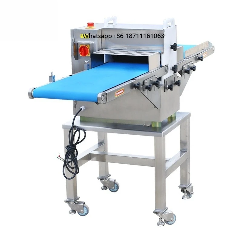 Фото Автоматическая машина для нарезки замороженного говяжьего мяса, машина для нарезки курицы, машина для нарезки мясных полосок, мясорезка, машина для нарезки свинины. №1