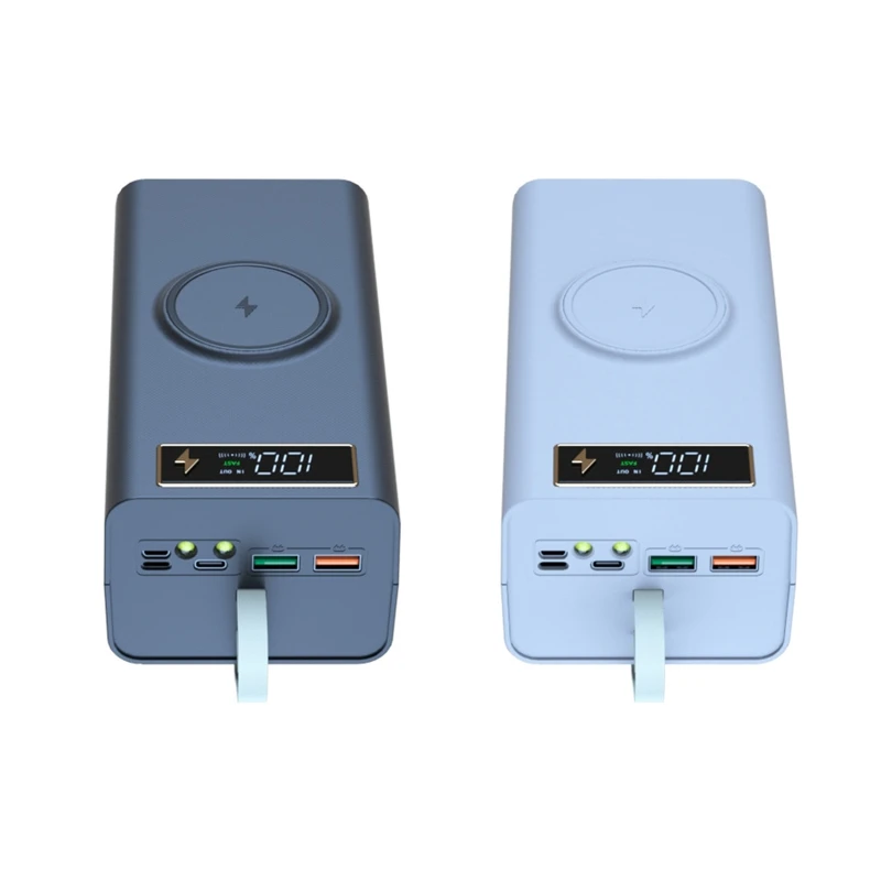 

T21PDQI DIY USB Mobile Power Shell Wireless Charging Case Battery Charger Box USB Digital Display 8x18650 Battery
