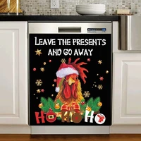 homega christmas rooster dishwasher magnetcountry chicken dishwasher coverrooster hen sticker refrigerator panel decal kitchen