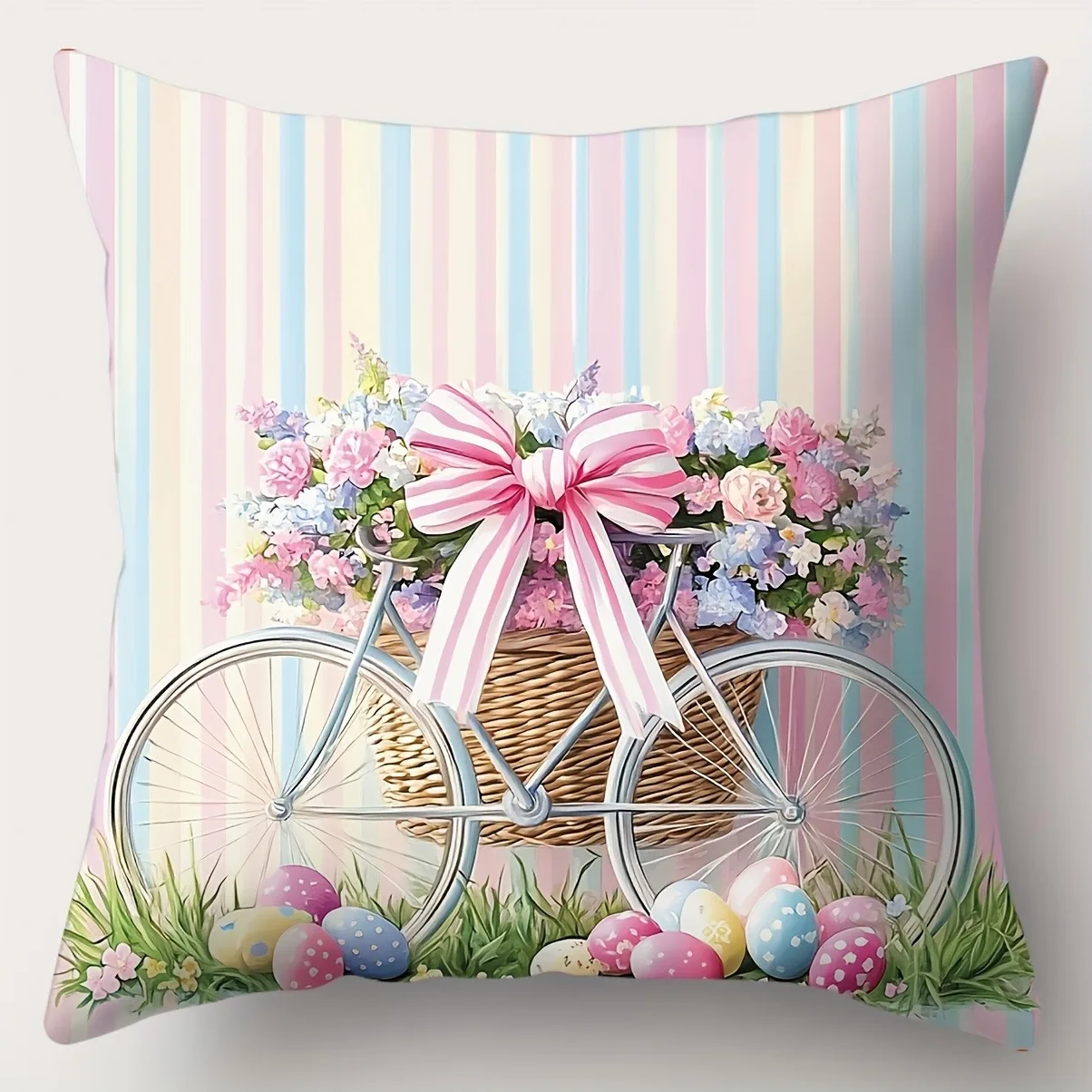 

Наволочка с пасхальным принтом и цветами, скандинавский домашний декор, наволочка для праздника, спальни, гостиной, украшение, полиэстеровый чехол для подушки