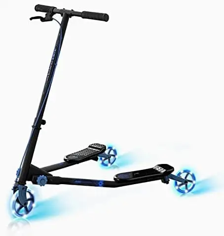 

Fliker DLX Scooter Self Propelling LED Wiggle Scooter Foldable Drifting Scooter with Light Up Wheels for Kids Age 7+ M Dualtron