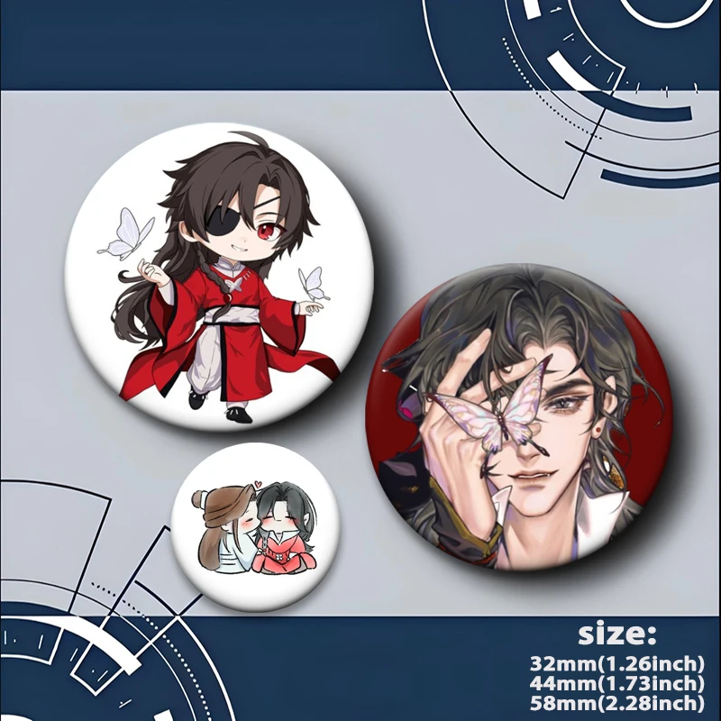 Броши с изображением небесного чиновника в стиле аниме Hua Cheng Xie Lian, значок с героями мультфильмов TGCF, круглые эмалированные булавки, декор для рюкзака, ювелирные изделия, подарки (art.: 3920cef82f307) - 3920cef82f307