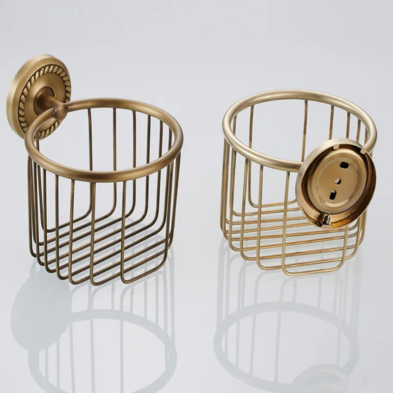 Античная медная корзина для салфеток