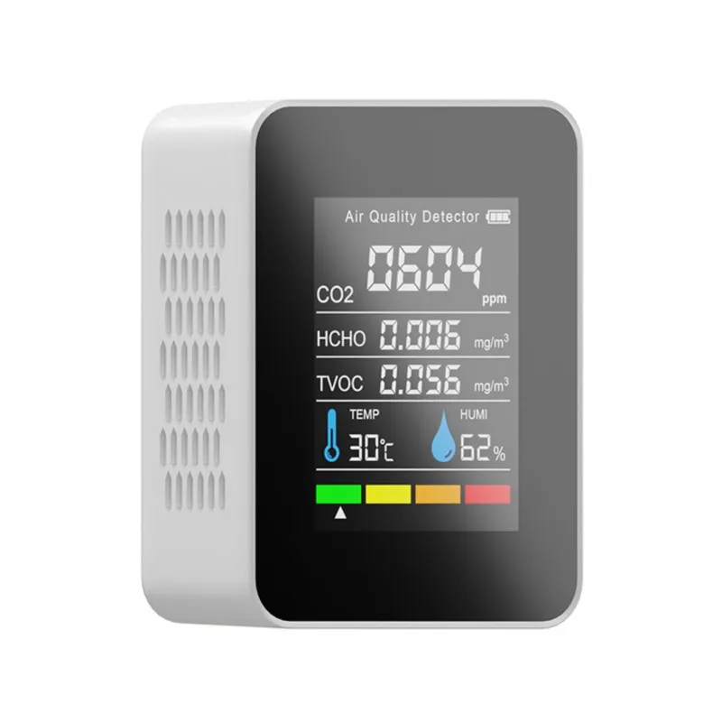 

5in1 CO2 Digital Thermometer Humidity Tester Carbon Dioxide Tvoc Hcho Air Quality Monitor