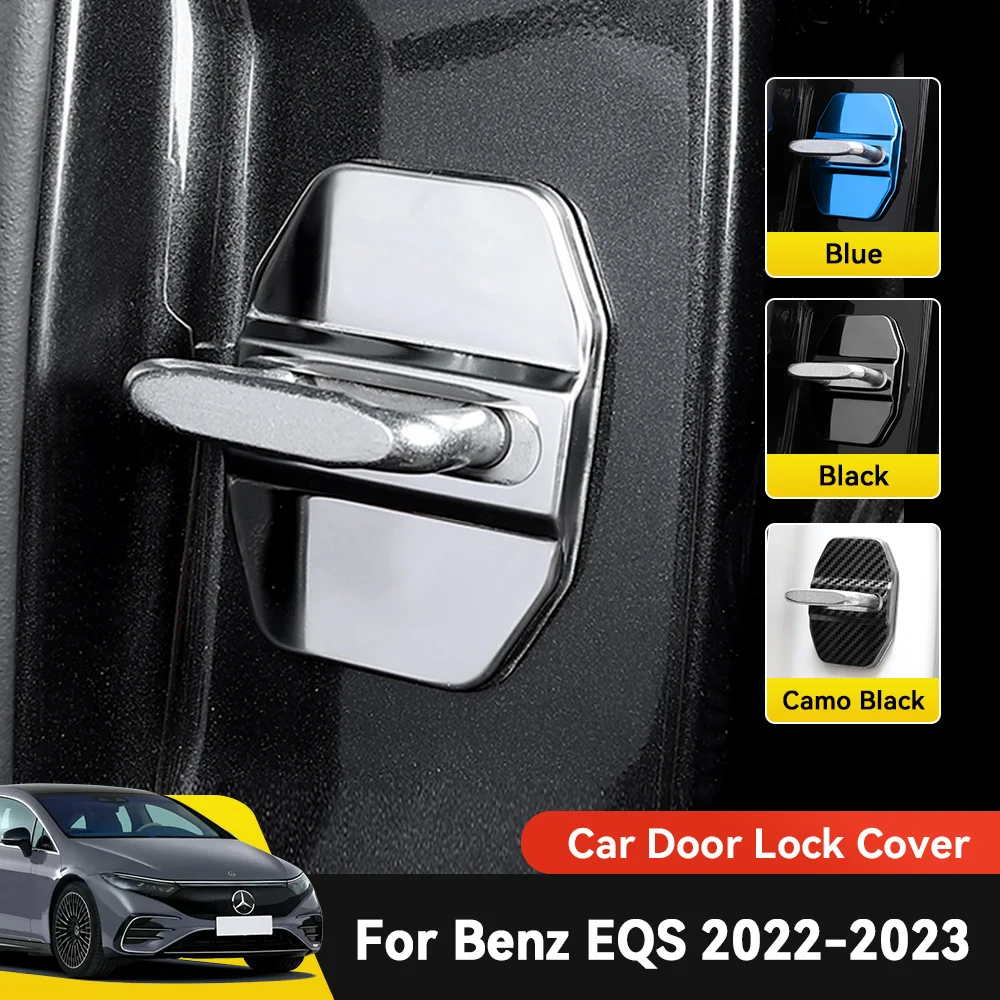 

Car Door Lock Decoration Protection Cover flags emblem Stainless steel case For Mercedes Benz EQS 2022 2023 Accessories