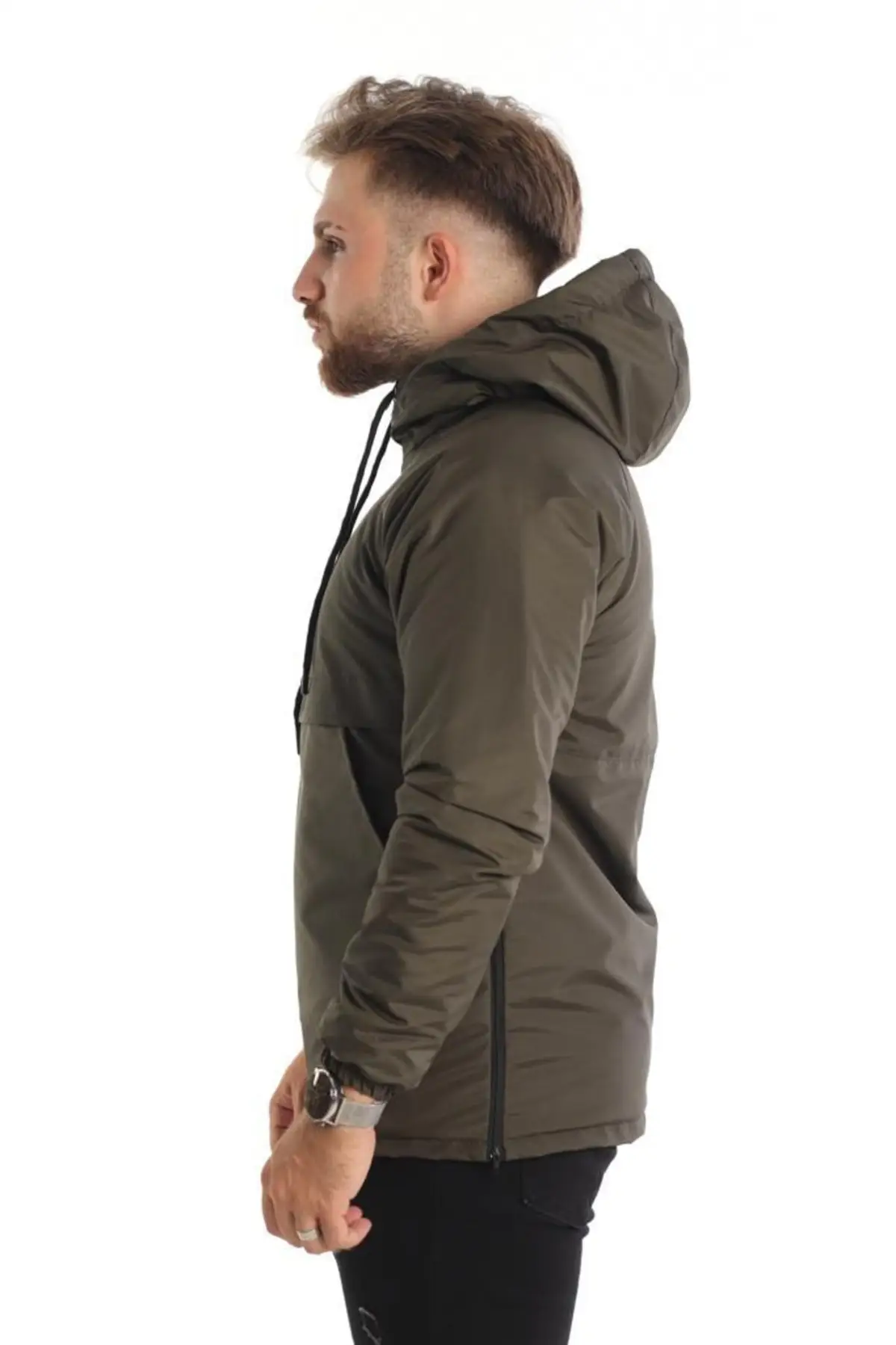 Men's Raincoat Coat Khaki