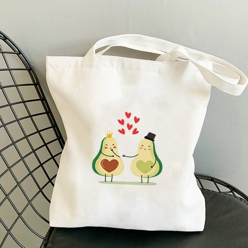 

Avocado Customizable Bag Canvas Tote Mom Shopper Woman Fabric Burlap Designer Handbags 2021 Logo Big Printed Shopping White Bags