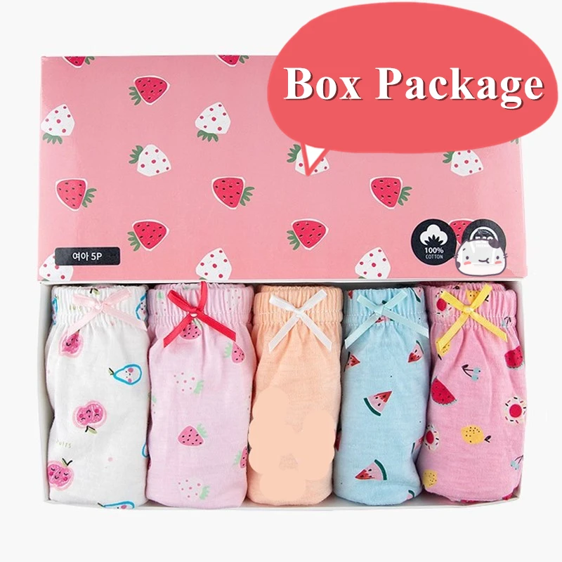 

5 Pieces/Box New Girls Panties Pure Cotton Girls Underwear Soft wearing Kids Underpants Cute Cartoon Children Triangle Underwear