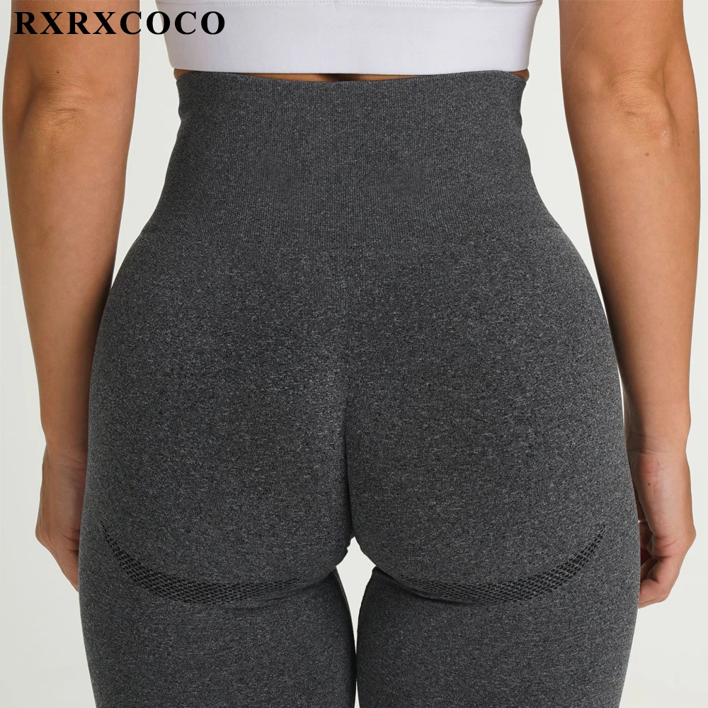 

Женские Бесшовные Леггинсы RXRXCOCO с высокой талией, однотонные сексуальные леггинсы с эффектом пуш-ап для фитнеса и йоги, женские спортивные Леггинсы для тренировок и спортзала