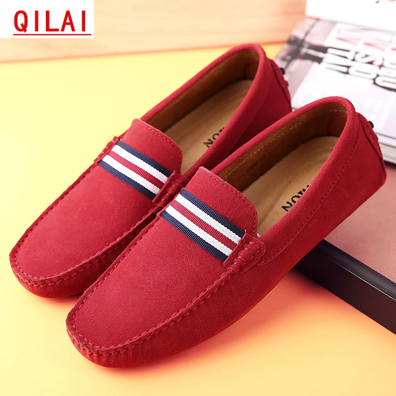 

New Fashion Leather Gentleman Stress Shoes Men Business Driving Shoes Handmade Man Loafers Chaussure Party Flats Dress Shoes 48