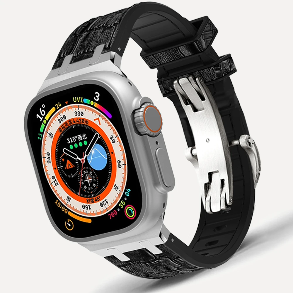 

Sports Rubber Strap For Apple Watch Ultra 49mm Series 8 7 45mm Band For iWatch 6 5 4 SE 44mm 42mm Soft Silicone Band Accessories