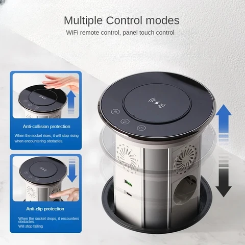 Умная выдвижная розетка WIFI Tuya 3 розетки + 2 зарядных устройства USB