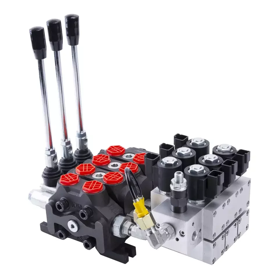 

For 15.8 GPM 3 Spool 5076 Max PSI 12V/24V DC Hydraulic Monoblock Solenoid Directional Control Valve
