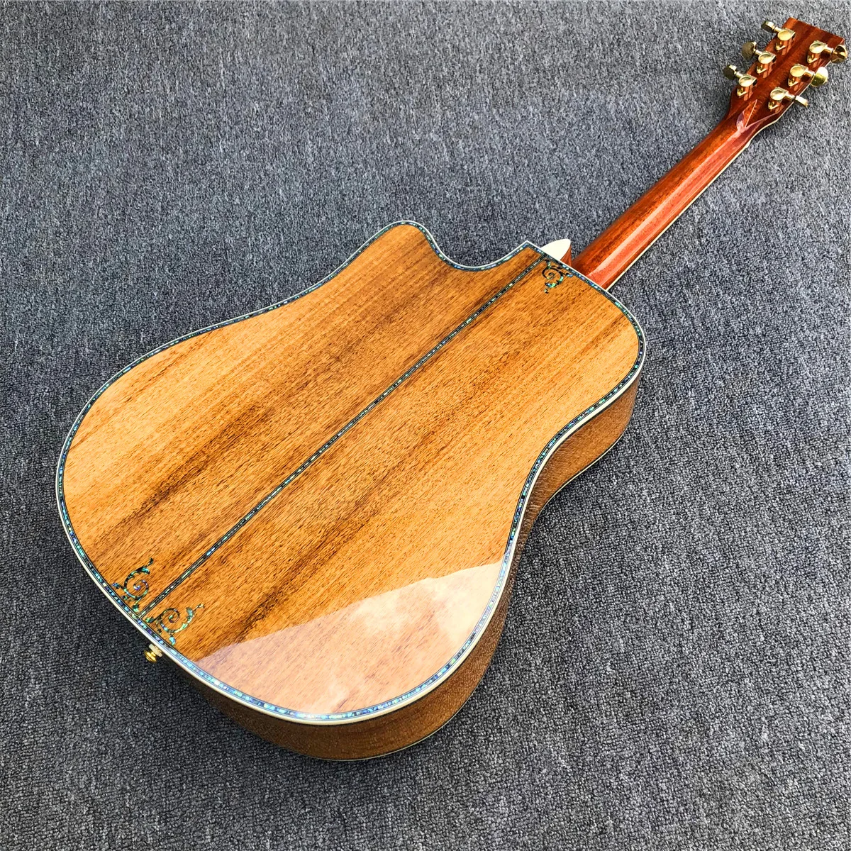 Cutaway 41 &quotD Тип All Koa деревянная акустическая фотография Дерево жизни черное дерево