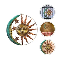 wall sun moon metalartisticstar decor d%c3%a9cor facesculpture hanging decoration celestial themed