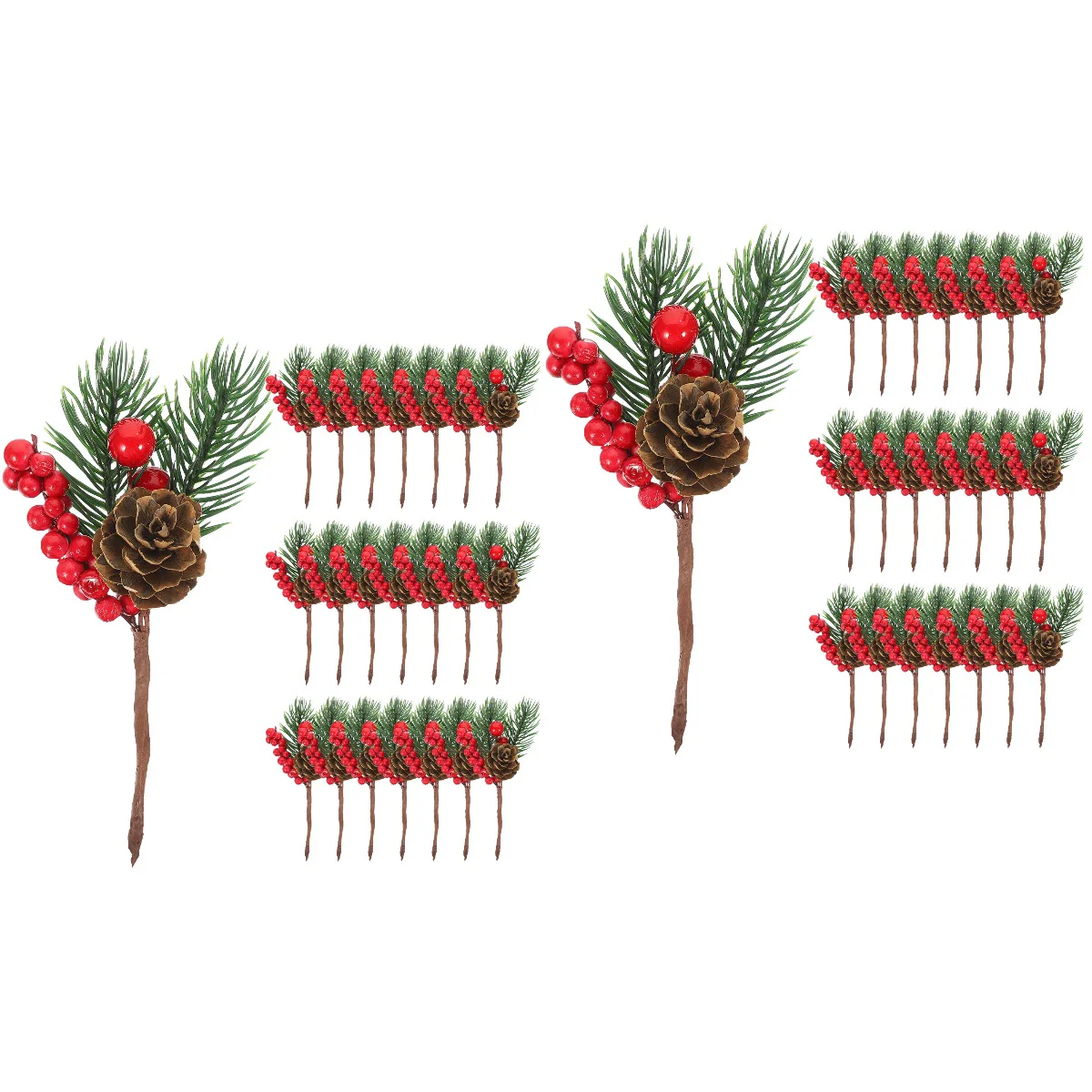 

Pine Berry Artificial Branches Tree Picks Decor Christmas Fakewreathflower Chriatmas Desktop Mini Cones Autumn Stem Stems Red