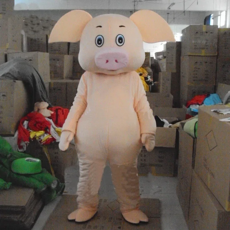 

High quality Ultra soft velvet fabric pig Mascot Costumes Unisex cartoon Apparel Cosplay EVA Helmet