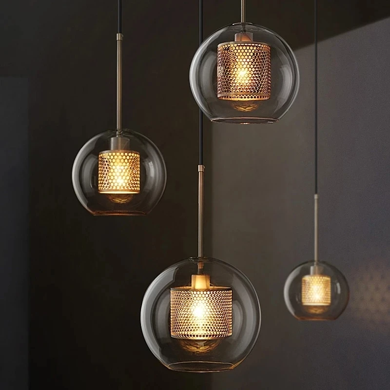 Postmodern Minimalist Pendant Lamp Restaurant Decoration Glass Chandelier Simple Atmosphere Coffee Shop Bar Hanging Lighting