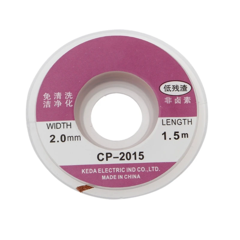 

Оплетка для удаления припоя 5 футов 2,0 мм, медный фитиль, катушка провода, кабель 1,5 м