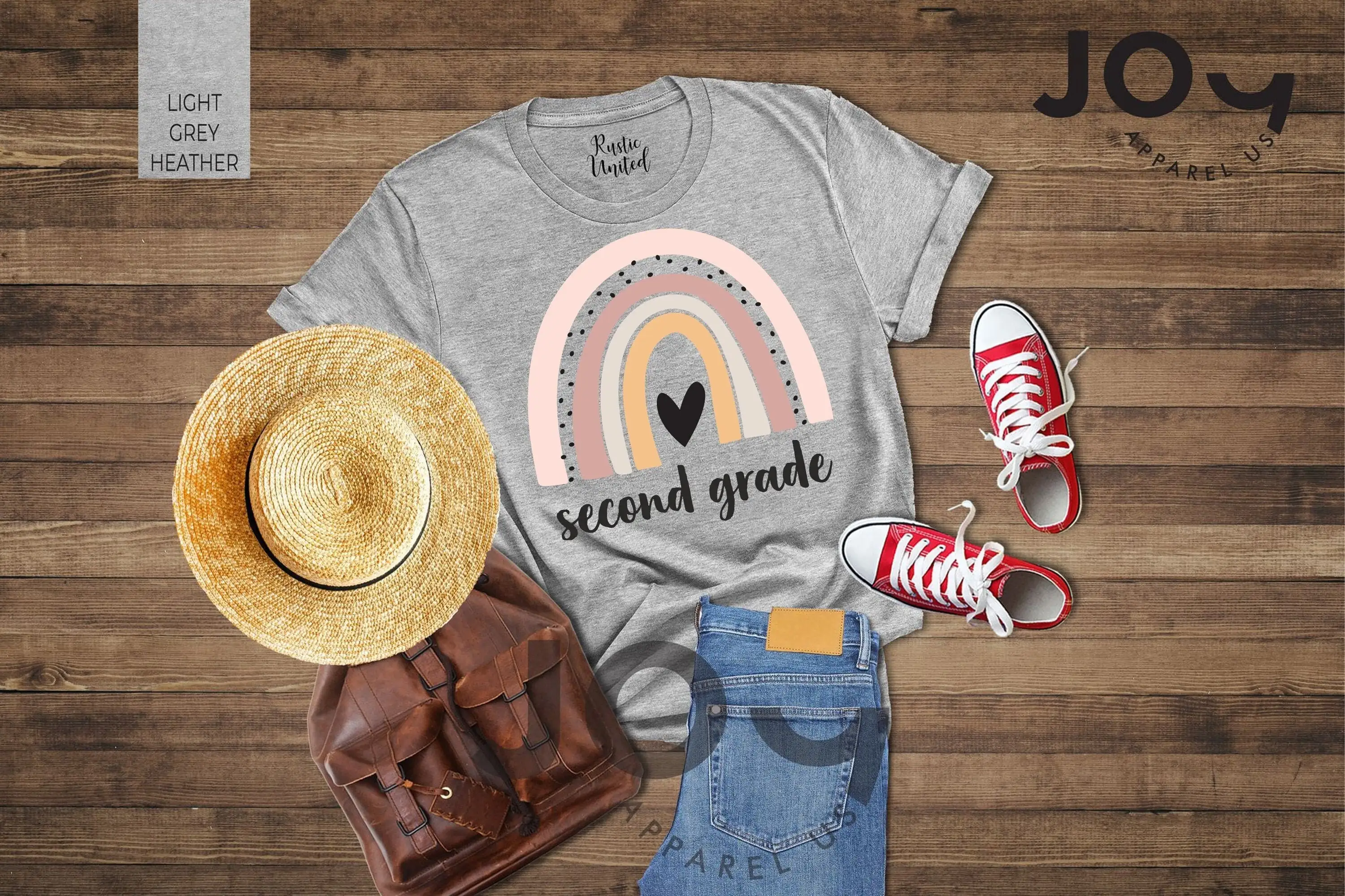 Футболка для учителя второго класса Радуга Назад в школу вторая команда