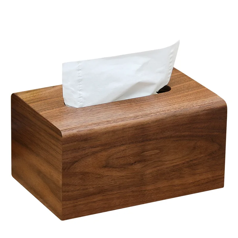 Минималистичные черные ореховые коробки для салфеток современный деревянный