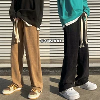japanese retro brown pants oversize design sense straight sweatpants mens spring vintage mens casual trousers