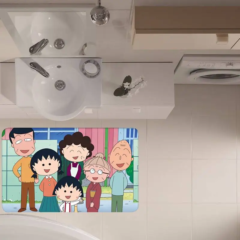 

Chibi Maruko-chan милый фотоковер, Придверный коврик для душевой комнаты, внутренний декор, кухонный Коврик для прихожей, ковры для спальни
