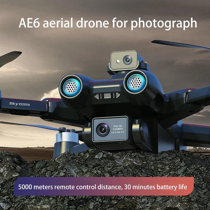 Фото Квадрокоптер AE6 с бесщеточным GPS UAV, обход препятствий на 360 градусов, 8K HD Аэрофотосъемка, дистанционное управление самолетом №3