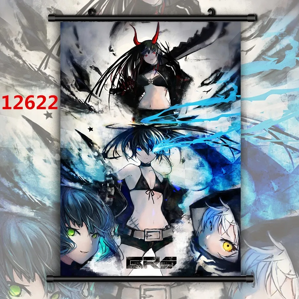 Черный Рок-шутер Аниме-плакат Холст Принт Классический Манто Манга Настенный