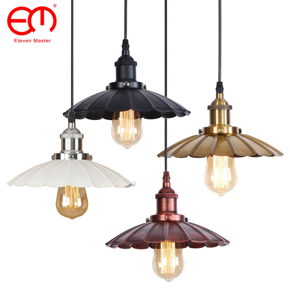 

Loft Vintage Industrial Pendant Light Nordic Retro Lotus leaf Iron Lights Edison Lamp Lighting Fixture For Home Lighting ZDD0027