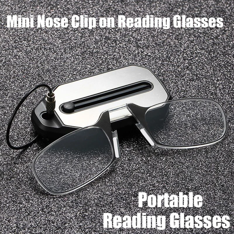 

Mini Nose Clip on Portable Reading Glass Men for Women Rimless Portable Magnifying Presbyopic Glasses Eyewear Ladies